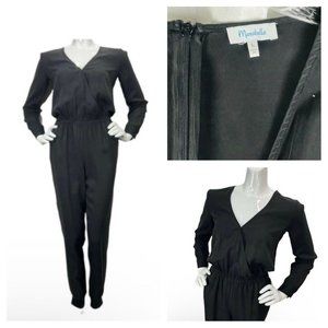 Marabelle Romper Black Jumper Elastic Waist Tapered‎ Leg Women’s Large EUC